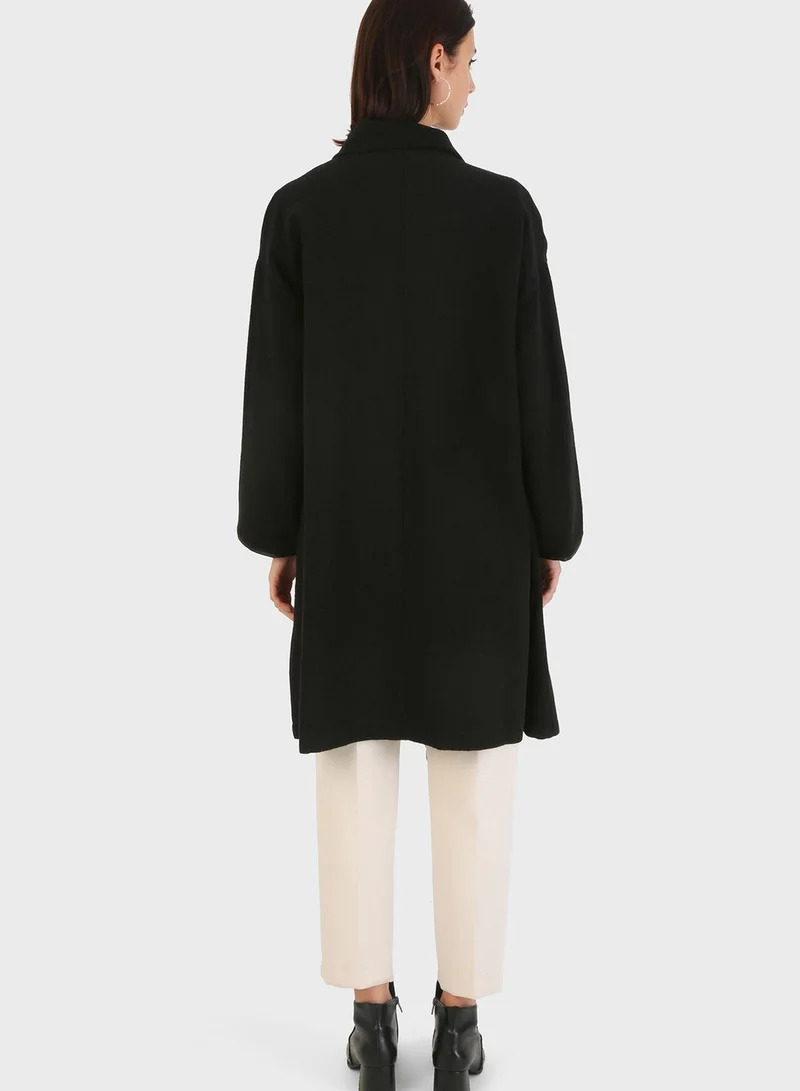Refka by modanisa Zip Detail Longline Coat