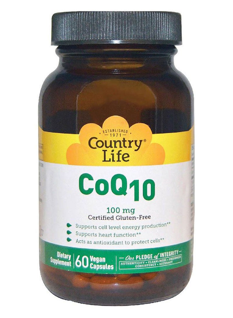 Country Life Antioxidant CoQ10 100 mg Vegan Capsules For Heart Health, Pack of 60's - Image 1