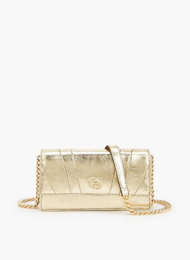 Celeste Metallic Crossbody Bag with Chain Strap