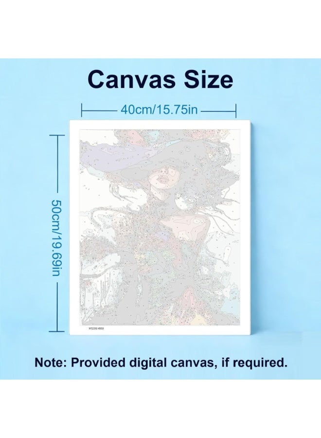 Arabest Paint by Number for Adults, Woman Paint by Numbers Kits, Abstract Adult Painting by Numbers on Canvas, DIY Number Artist Painting Kit for Home Wall Decor, no Frame, 40 x 50 cm - Image 3