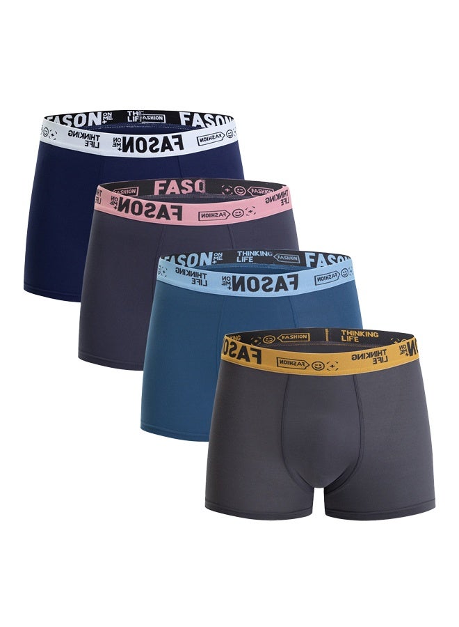 Zeemey 4 Pack Men's Fashion Sort Boxer Briefs & Trunks,Breathable Stretch Cotton Moisture-Wicking Underwear,Modern Fit Low Rise - Image 1