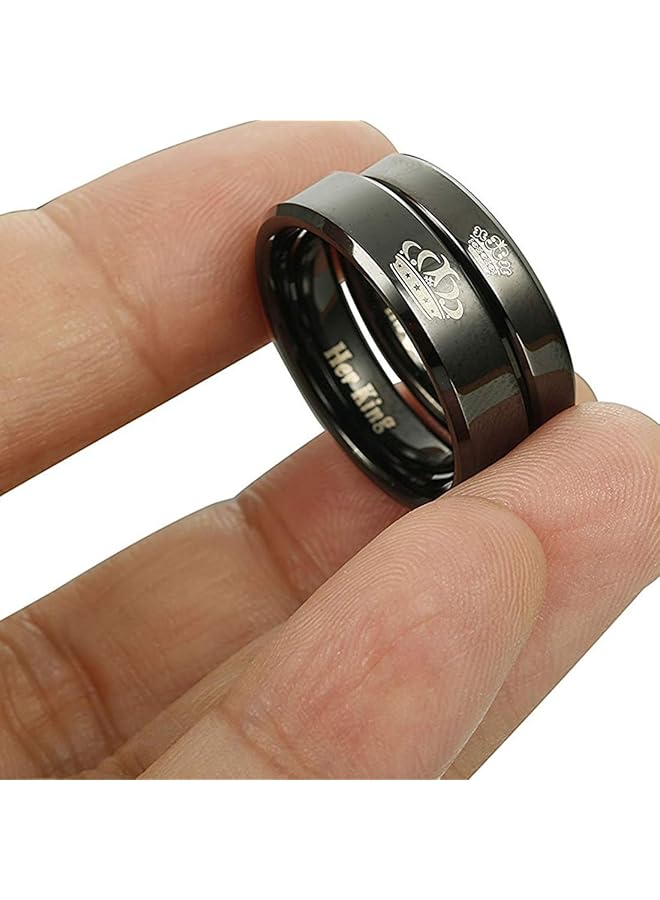 تشيميز أصفر خاتم مجموعة His Queen Her King للنساء باللون الأسود Ycfjcr 12Crwn Bk - Image 3