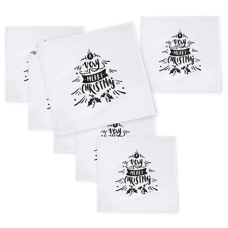 Khakee مناديل طاولة حرير تفطة بموضوع عيد الميلاد 6 قطع 10x10 لتزيين عيد الميلاد زينة عيد الميلاد هدية عيد الميلاد npxmas082P - Image 1