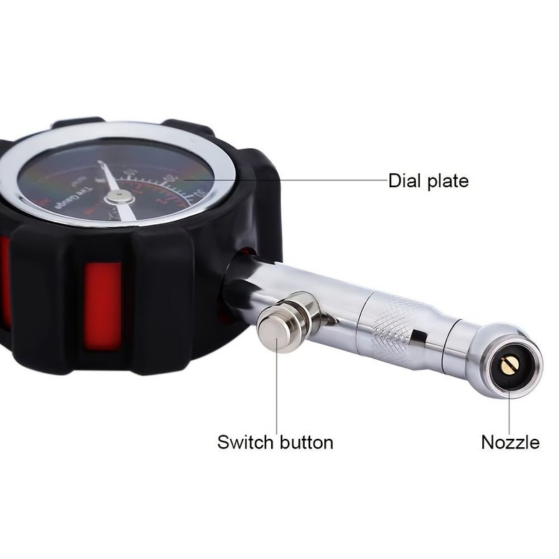 Black High Accuracy 100 Psi Tire Pressure Gauge 1pc For Car Truck And Motorcycle Air Pressure Measurement - Image 2