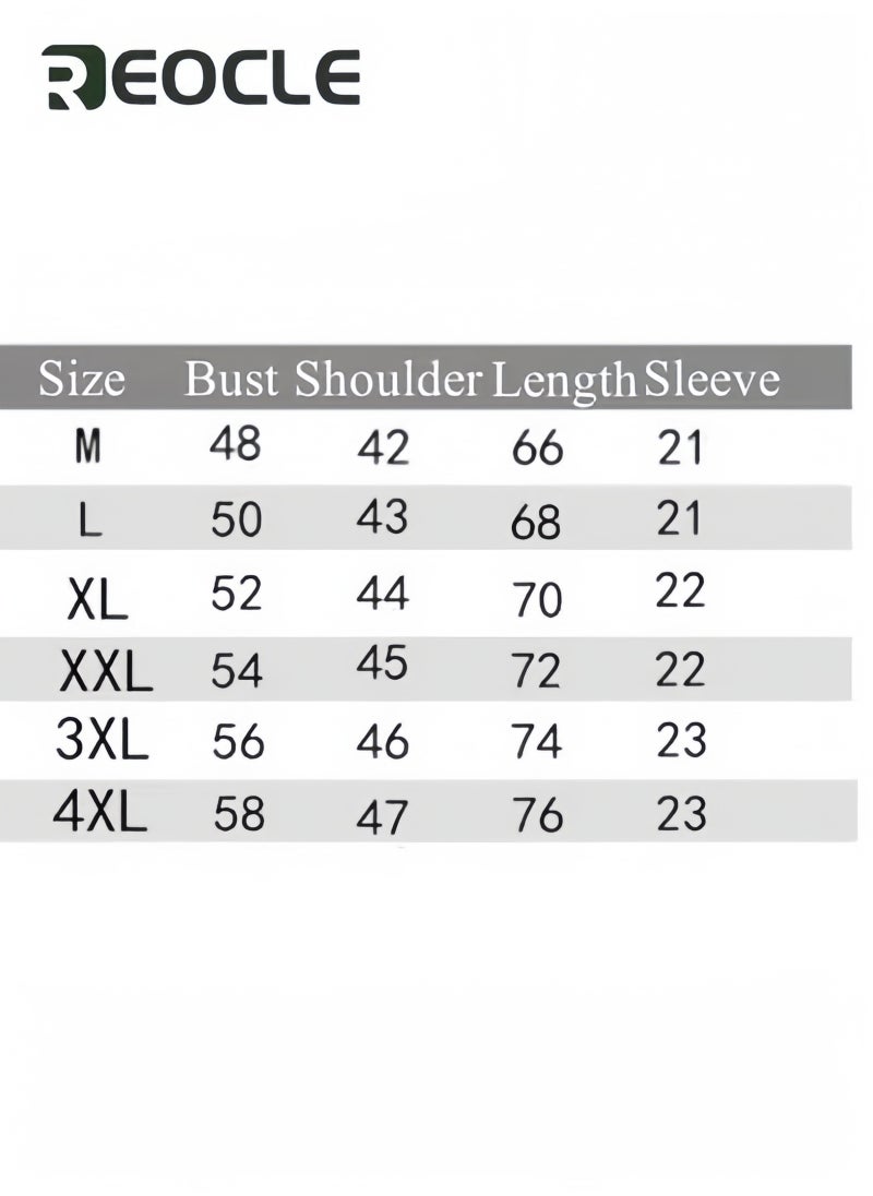REOCLE - Men's Dress Shirts Wrinkle Free Regular Fit Stretch Rayon Button Down Shirt Short Sleeve Dress Cotton Dress Shirts Short Sleeve Stand Collar Shirt - Image 1