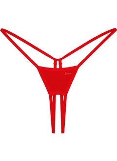 Liona Plus Size Fantasy Underwear Women Shiny Red G-String Thong Sexy Lingerie  - Image 1