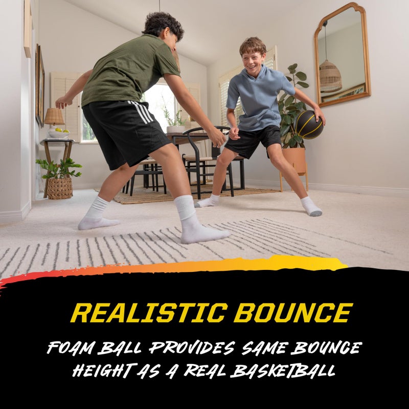SKLZ Bashhhketball Pro Silent Basketball – كرة سلة فوم رسمية الحجم 7، 29.5 بوصة للتدريب الداخلي مع ارتداد حقيقي، دربلينج هادئ، بناء متين، وقنوات قبضة حقيقية - Image 5
