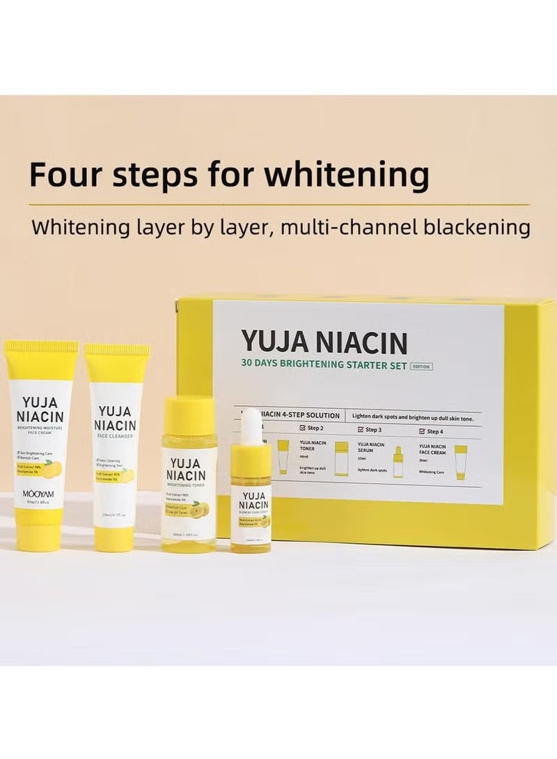 MOOYAM Yuja Niacin Complete Facial Care Kit 4-in-1 Skincare Gift Set withFace Cleanser,Care Serum,Toner,Moisturizing Cream Rich in Vitamin C and Niacinamidethe Skin Becomes bright Andshiny for Women - Image 3