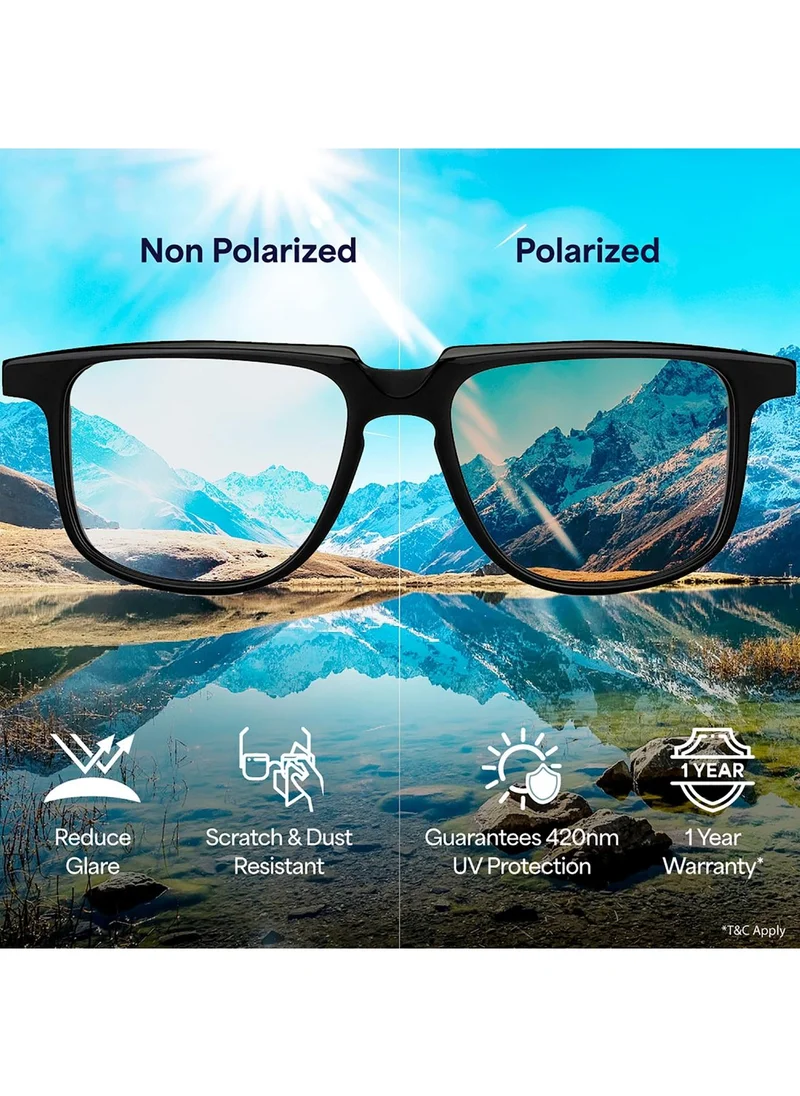 VINCENT CHASE VINCENT CHASE EYEWEAR By Lenskart | Full Rim Round Branded Latest and Stylish Sunglasses | Polarized and 100% UV Protected | For Men & Women | Extra Large | VC S10681/P (Color:-Green)-Pack of 1