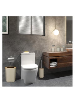 ماركة غير محددة طقم إكسسوارات حمام مكون من 6 قطع، بيج بامبو  - Image 4