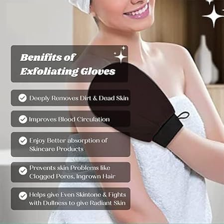 SOLEGLOW Glove for Dead Skin & Tan Removal | Double-Layered Body Scrubber for Deep Cleansing, Smooth & Radiant Skin - Image 4