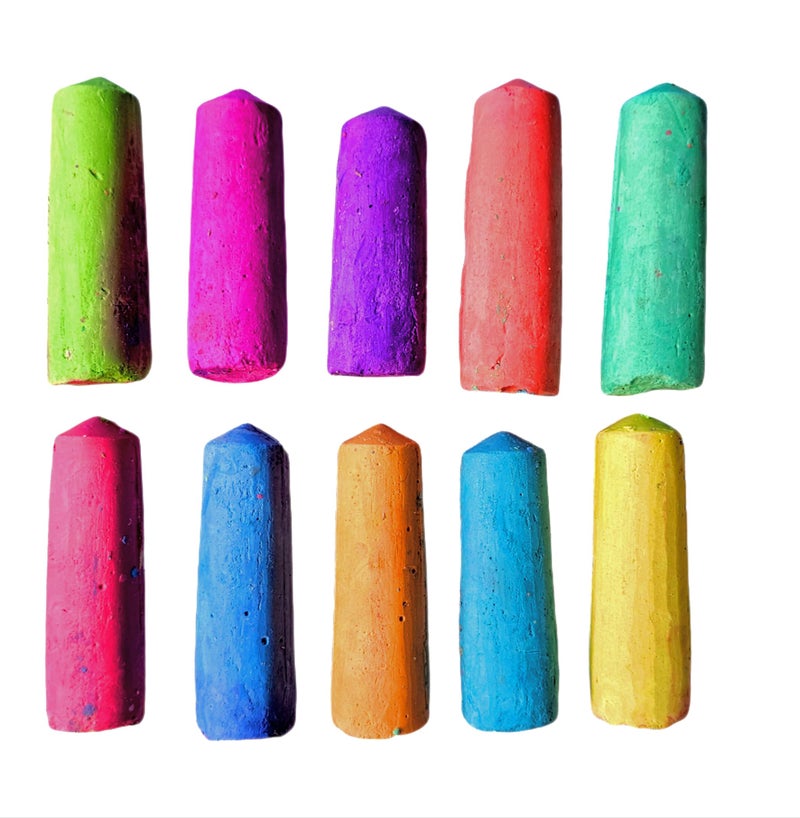 SSKR Floor Rangoli Color Chalk Sticks for Pooja, Festivals & Home Decoration (10 Colors) | 2 Sets - Total 20 Pcs - Image 1