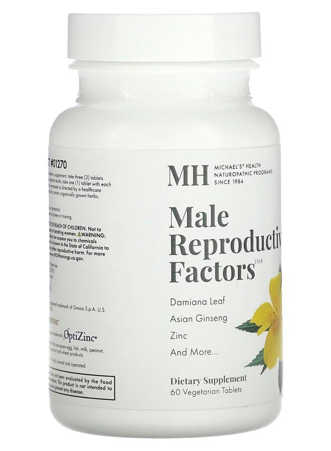 Michael's Naturopathic Male Reproductive Factors 60 Vegetarian Tablets - Image 2