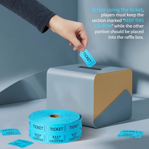 Volokitx 2200 Pcs (1100 Pairs) Raffle Tickets Double Roll, Blue 50/50 Raffle Tickets, Consecutively Numbered for Raffles, Events, Fundraisers, Carnivals & Classroom Activities - Image 5