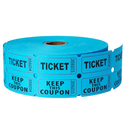 Volokitx 2200 Pcs (1100 Pairs) Raffle Tickets Double Roll, Blue 50/50 Raffle Tickets, Consecutively Numbered for Raffles, Events, Fundraisers, Carnivals & Classroom Activities - Image 1