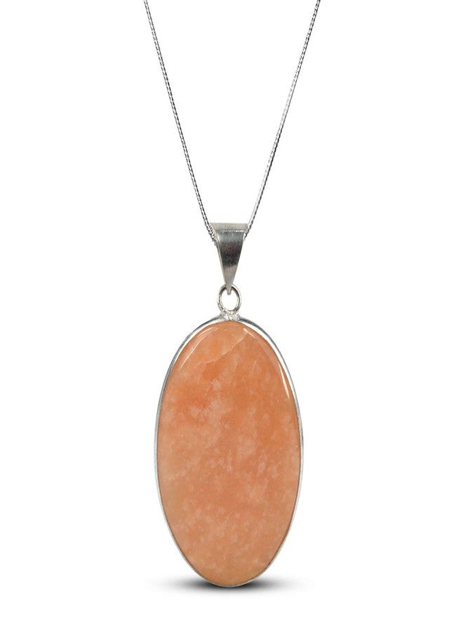 Crystu AAA Yellow Amazonite Pendant Oval Shape Crystal Stone Locket - Pendant with Metal Chain for Reiki Healing and Crystal Healing Gemstone for Unisex (Color : Yellow) - Image 1