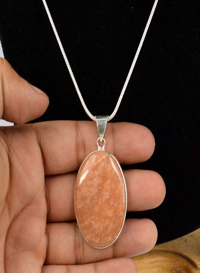 Crystu AAA Yellow Amazonite Pendant Oval Shape Crystal Stone Locket - Pendant with Metal Chain for Reiki Healing and Crystal Healing Gemstone for Unisex (Color : Yellow) - Image 3
