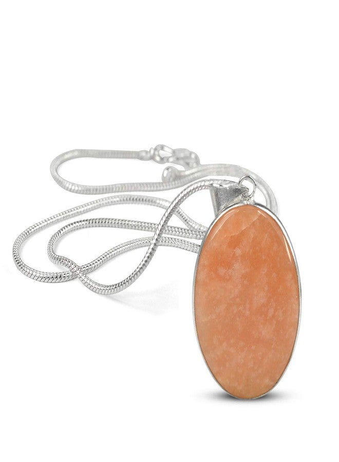 Crystu AAA Yellow Amazonite Pendant Oval Shape Crystal Stone Locket - Pendant with Metal Chain for Reiki Healing and Crystal Healing Gemstone for Unisex (Color : Yellow) - Image 2