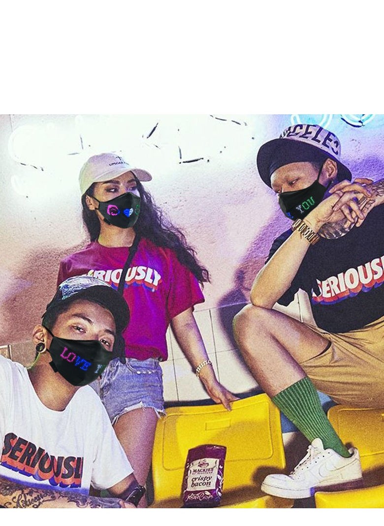 HKZ-05 Programmable Light up LED Screen Display Face Mask For Party.