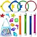 YUJUN 18PCS Pool Diving Swimming Toys Summer Underwater Game Toys with Pool Fishes Dive Sticks Rings Gems Storage Bag for Kids Swim Birthday Party Favors - Image 3