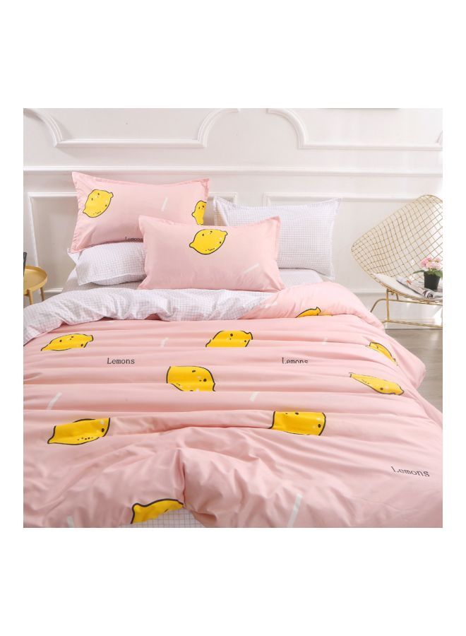XiuWoo 3-Piece Printed Duvet Cover Set Combination Peach/White Single - Image 3
