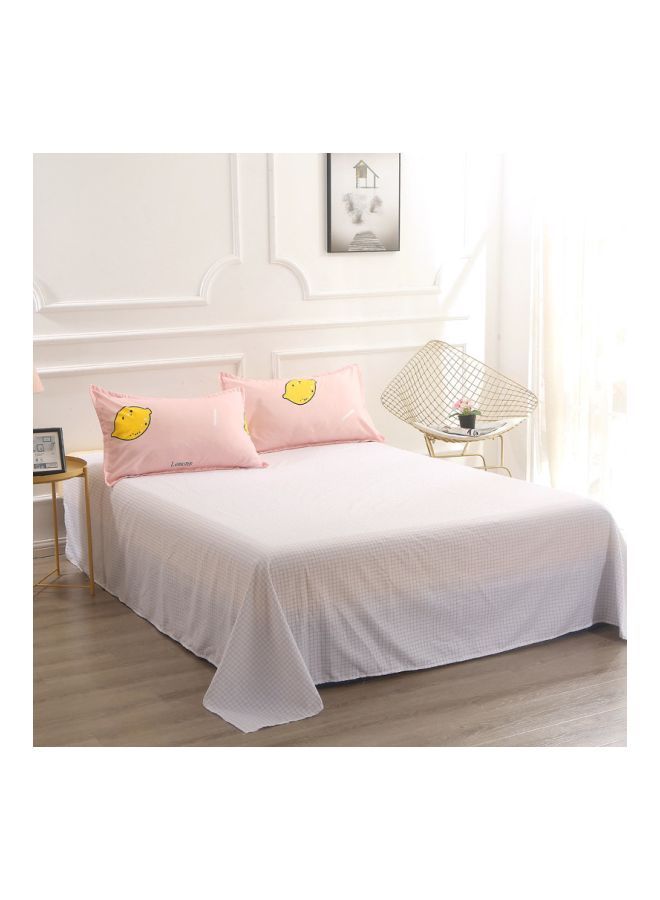 XiuWoo 3-Piece Printed Duvet Cover Set Combination Peach/White Single - Image 4
