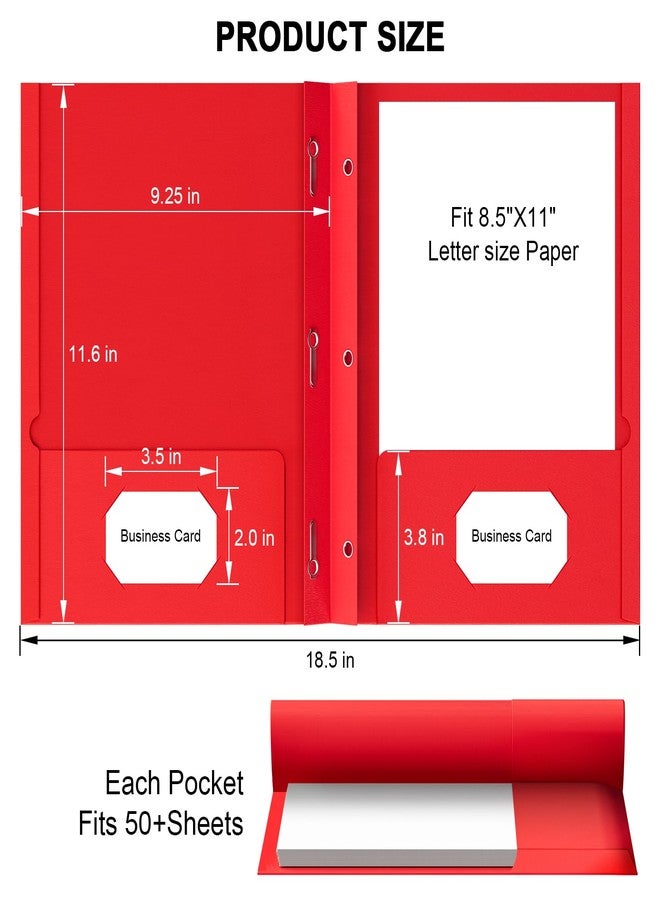 HABGP Two Pocket Folder with Prongs, 5 Color Paper Folders with Pockets and Business Card Holder, Folders with Pocket Fit Letter Size, Organizing Papers in School, Office & Business - Image 2