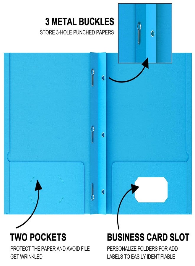 HABGP Two Pocket Folder with Prongs, 5 Color Paper Folders with Pockets and Business Card Holder, Folders with Pocket Fit Letter Size, Organizing Papers in School, Office & Business - Image 4