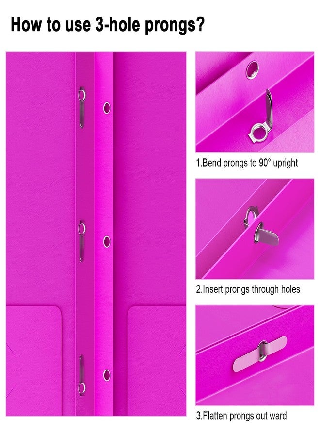 HABGP Two Pocket Folder with Prongs, 5 Color Paper Folders with Pockets and Business Card Holder, Folders with Pocket Fit Letter Size, Organizing Papers in School, Office & Business - Image 3