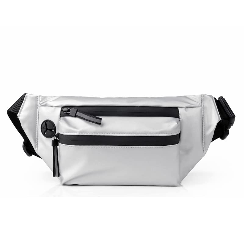 ketmart Mens and Women Fanny Pack Wasit Bag with Triple Pockets Design Adjustable Large Size Belt Water-Resistant for Men Women Running Workout Hiking Travel Outdoor Picnic. (Silver) - Image 1