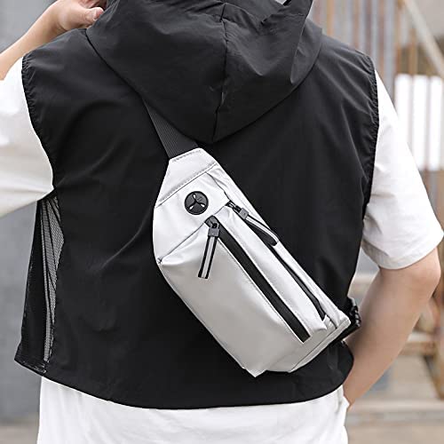 ketmart Mens and Women Fanny Pack Wasit Bag with Triple Pockets Design Adjustable Large Size Belt Water-Resistant for Men Women Running Workout Hiking Travel Outdoor Picnic. (Silver) - Image 5