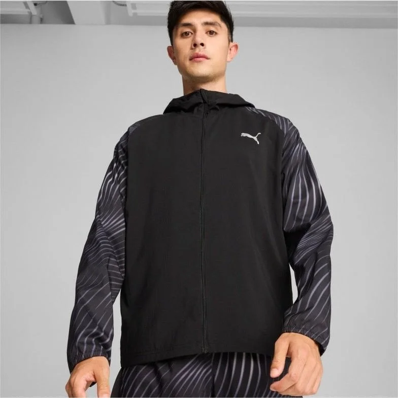 PUMA Run Fav Aop Woven Jacket M Black Men - 52422156 L - Black