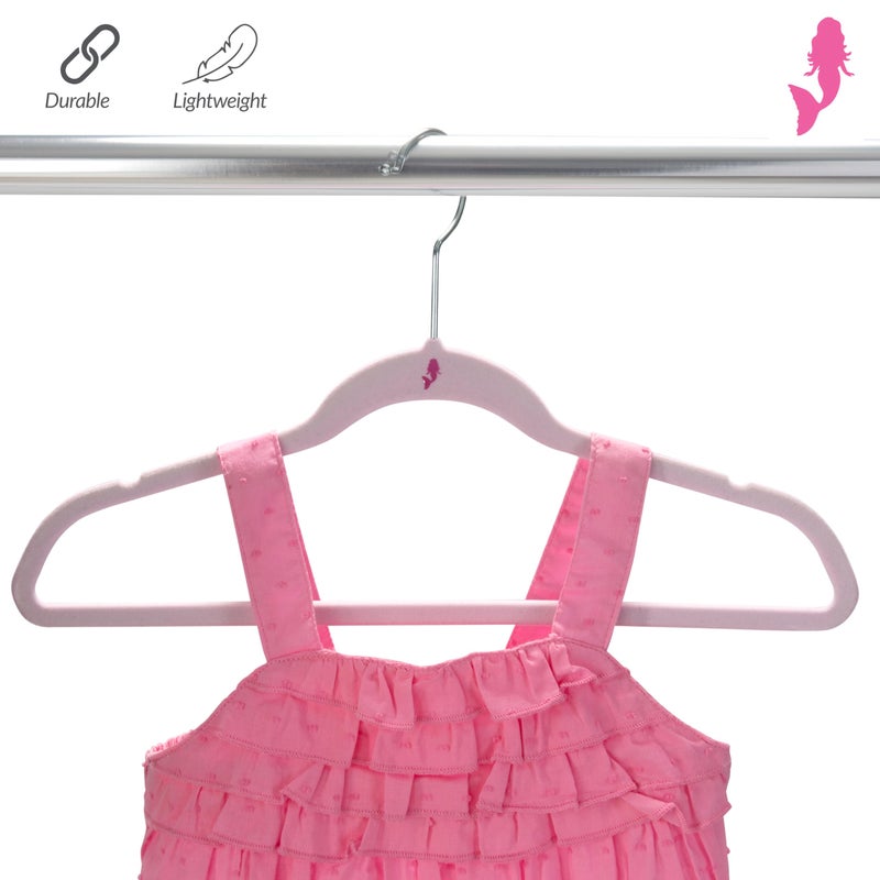 سمبليفاي تبسيط 25 حزمة من الشماعات المخملية للأطفال | سليم | تصميم مانع للانزلاق | توفير المساحة | ملابس اطفال | قمصان | سروال | فساتين | حضانة بيبي | خزانة تخزين وتنظيم | استحى - Image 5