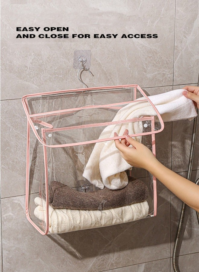 Sunspire Transparent Shower Waterproof Bag for Bathroom - Wall Mounted Bathroom Organizer (White) (30x12x37cm) - Image 2