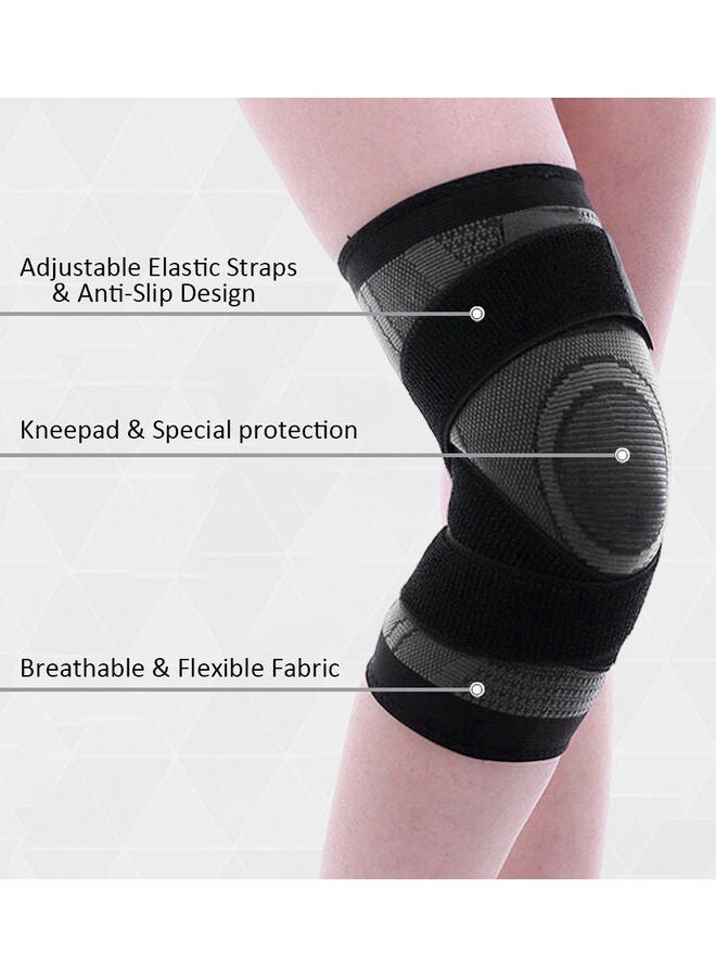 Y&D Men Women Pair of Knee Braces Knitted Adjustable Straps Support Compression Sleeve Non-Slip Breathable Basketball Running Fitness XL 20*5*12cm - Image 2