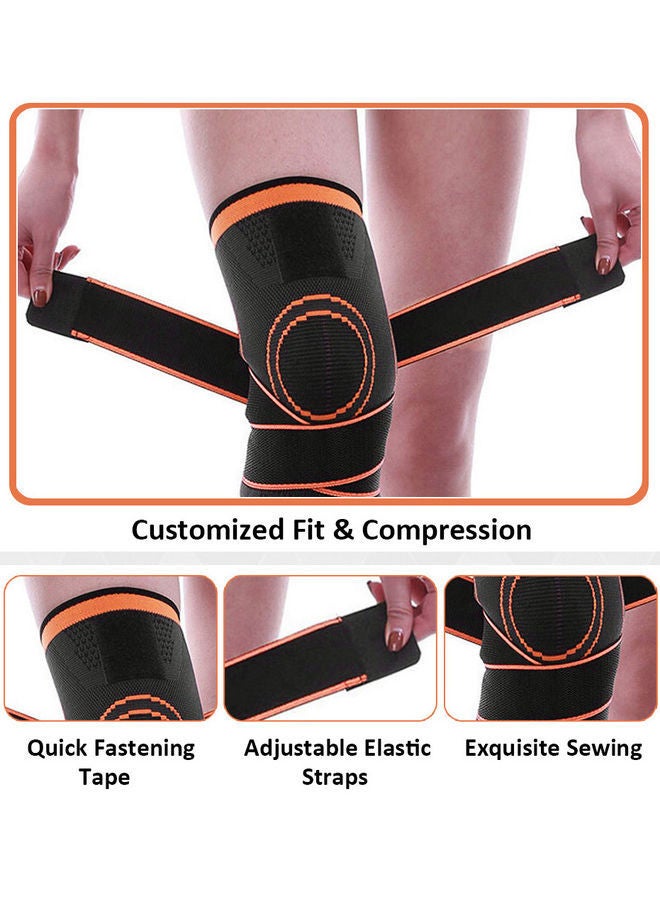 Y&D Men Women Pair of Knee Braces Knitted Adjustable Straps Support Compression Sleeve Non-Slip Breathable Basketball Running Fitness XL 20*5*12cm - Image 5