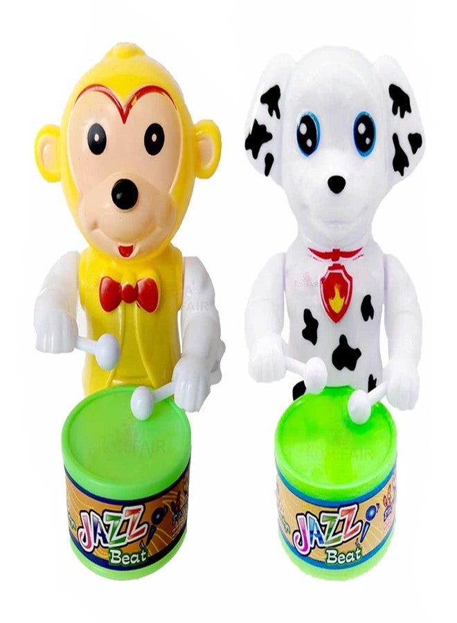 ROSEFAIR Musical Drummer Dancing Sound Toy for Babies, Educational Toddler Toy with Action Drum Baby Toys for Boys (New-Dog-Monkey) - Image 1