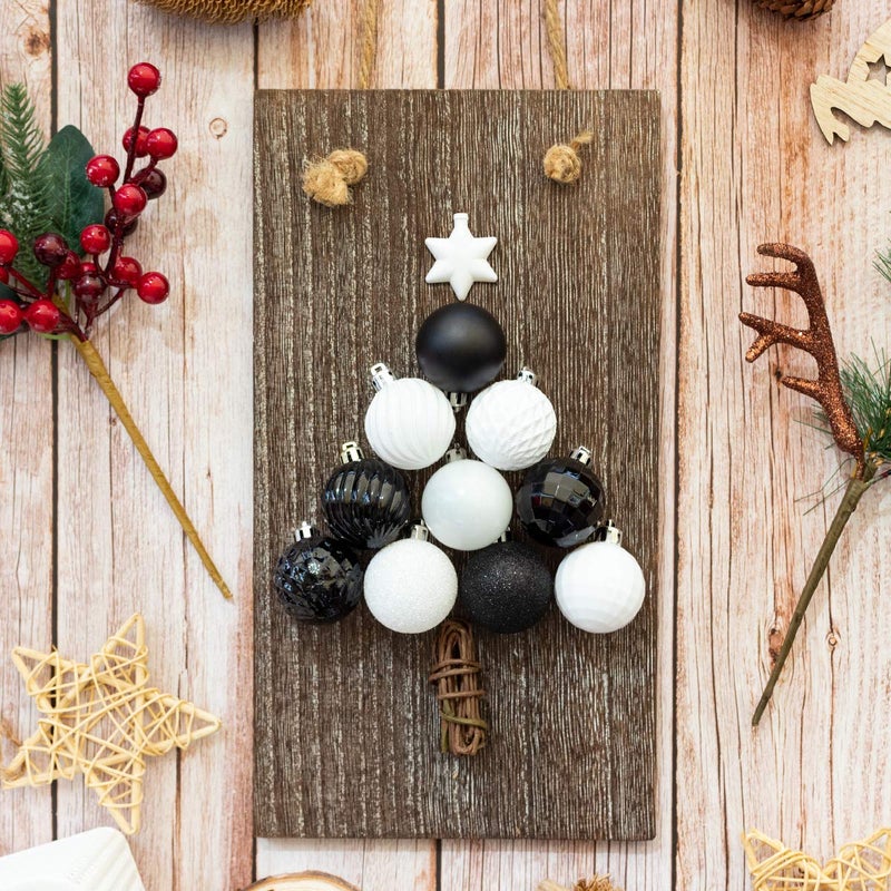 KI Store White Christmas Balls 34pcs 1.57-Inch Small Christmas Tree Decoration Ornaments for Xmas Tree Holiday Wreath Garland Decor Ornaments Hooks Included - Image 3
