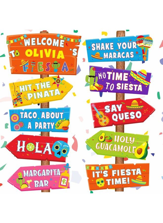 Zonon 20 قطعة لافتات حفلة مكسيكية فييستا لافتات توجيه بار التاكو لاحتفالات Cinco De Mayo زينة ساحة خلفية للصور قصاصات لوازم حفلة مكسيكية زينة حديقة - Image 1