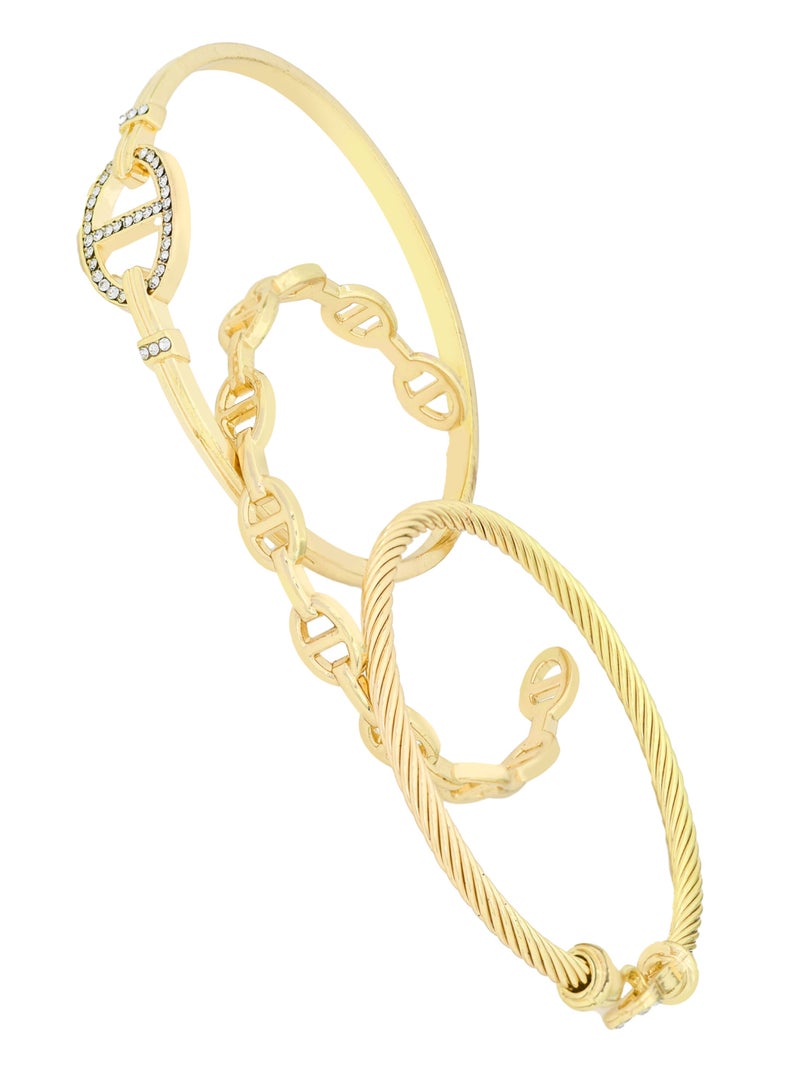U.S. Polo Assn. Women's Quartz Watch, Analog Display Gold Plated Set watch  - Image 2