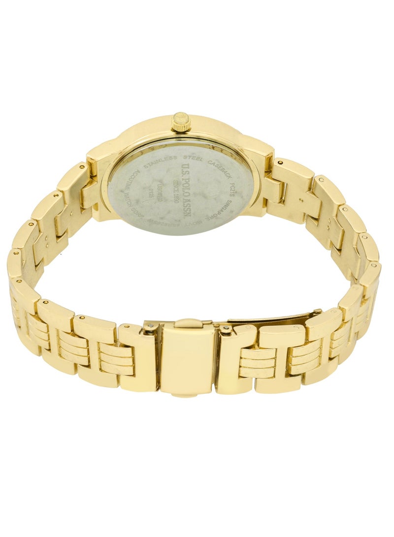 U.S. Polo Assn. Women's Quartz Watch, Analog Display Gold Plated Set watch - Image 4