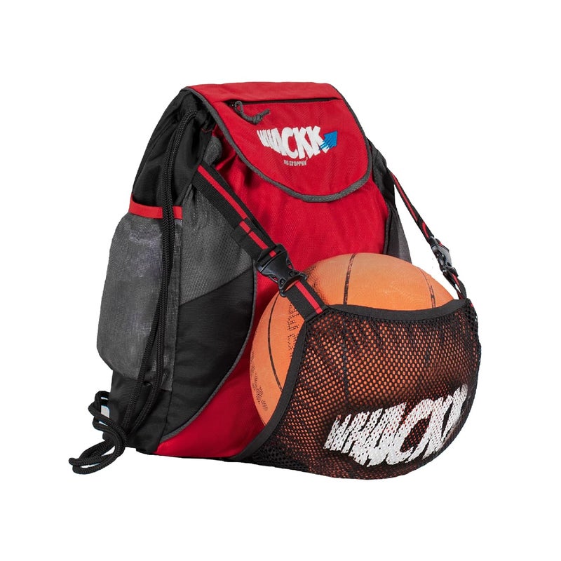 WHACKK Storm Soccer Football Equipment Bag | Sports Men Boys Drawstring Backpack | Mobile Bottle Holder Pocket | Gym Bag (Red Black) - Image 1