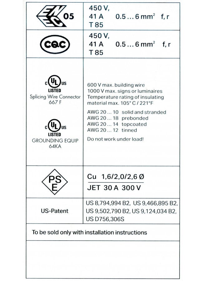 Wago Wago 221-613 Lever-Nuts 10AWG 3 Conductor Compact Wire Connectors 10 PK Bag  - Image 2