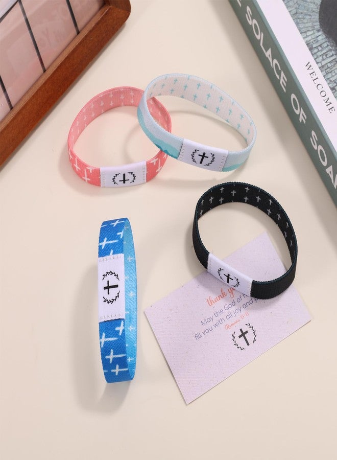 BTFO 4pcs Bible Bracelets, Scripture Daily Verse Bracelets with NFC Scan Christian Wearable Elastic Jesus Wristbands for Women Men Inspirational Bible Bands Gifts(4 Colors) - Image 3