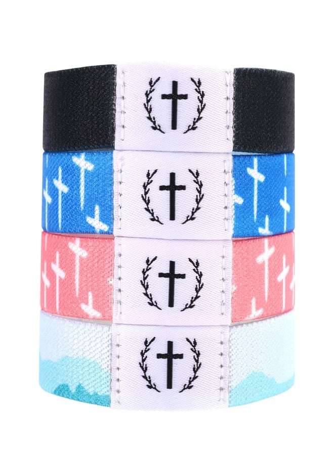 BTFO 4pcs Bible Bracelets, Scripture Daily Verse Bracelets with NFC Scan Christian Wearable Elastic Jesus Wristbands for Women Men Inspirational Bible Bands Gifts(4 Colors) - Image 1