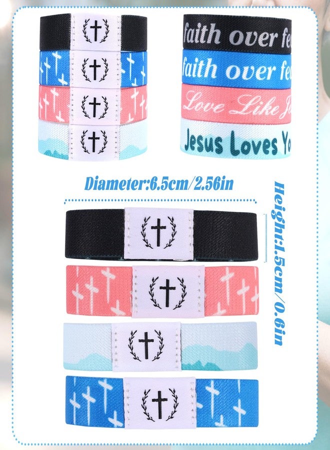BTFO 4pcs Bible Bracelets, Scripture Daily Verse Bracelets with NFC Scan Christian Wearable Elastic Jesus Wristbands for Women Men Inspirational Bible Bands Gifts(4 Colors) - Image 2