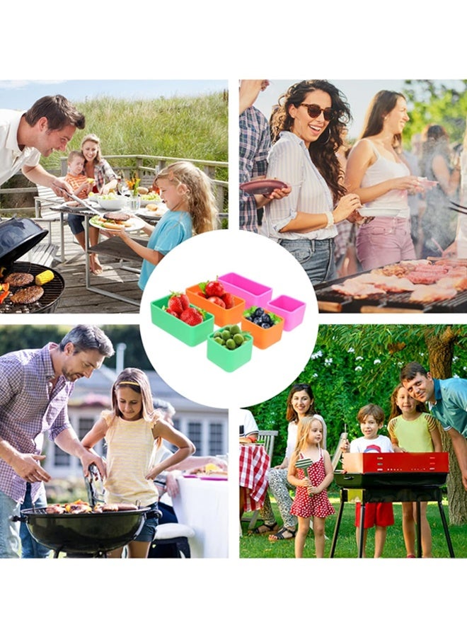 هومستر 6 قطع سيليكون بنتو صناديق الغداء مقسمات مجموعة، قابلة لإعادة الاستخدام سميكة بنتو حزمة غداء مقسمات الغداء Bentobox اكسسوارات، غسالة صحون آمنة - Image 4