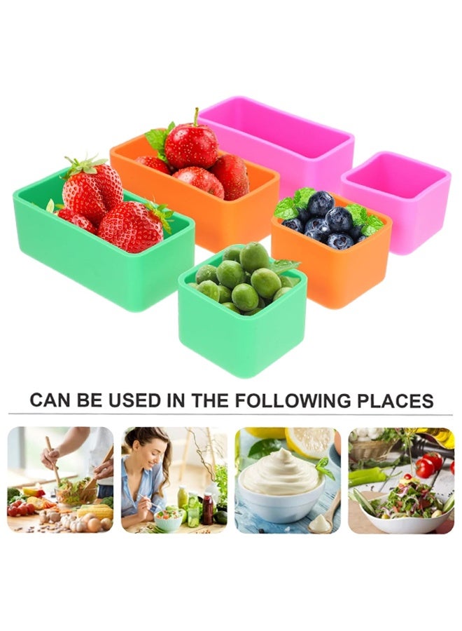 هومستر 6 قطع سيليكون بنتو صناديق الغداء مقسمات مجموعة، قابلة لإعادة الاستخدام سميكة بنتو حزمة غداء مقسمات الغداء Bentobox اكسسوارات، غسالة صحون آمنة - Image 5
