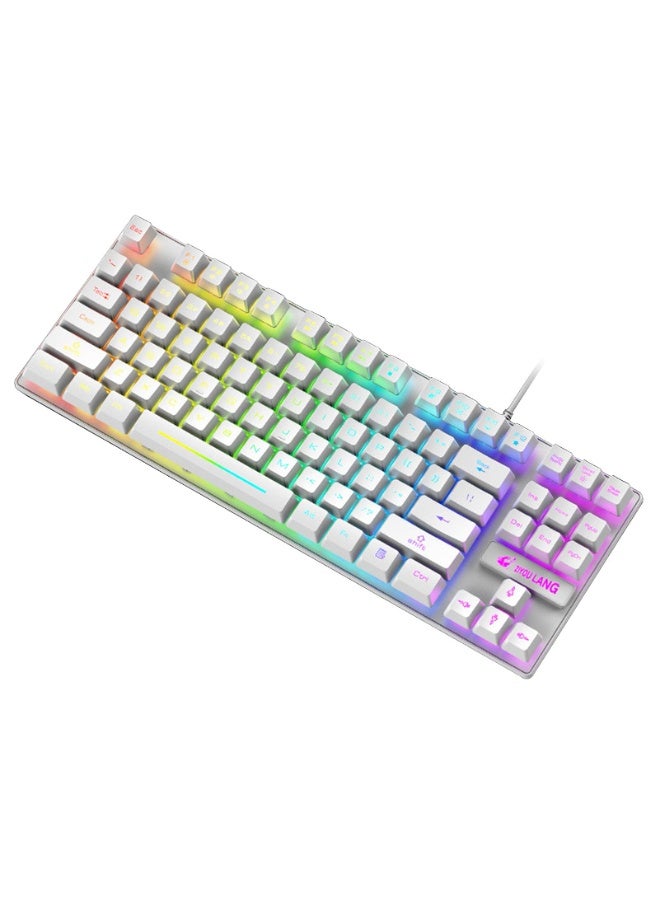 Portable Advanced Keyboard for Notebook Computer, 87 Keys K16 Keyboard Wired Waterproof Backlit RGB Color Mechanical Keyboard Computer Accessory for Notebook
