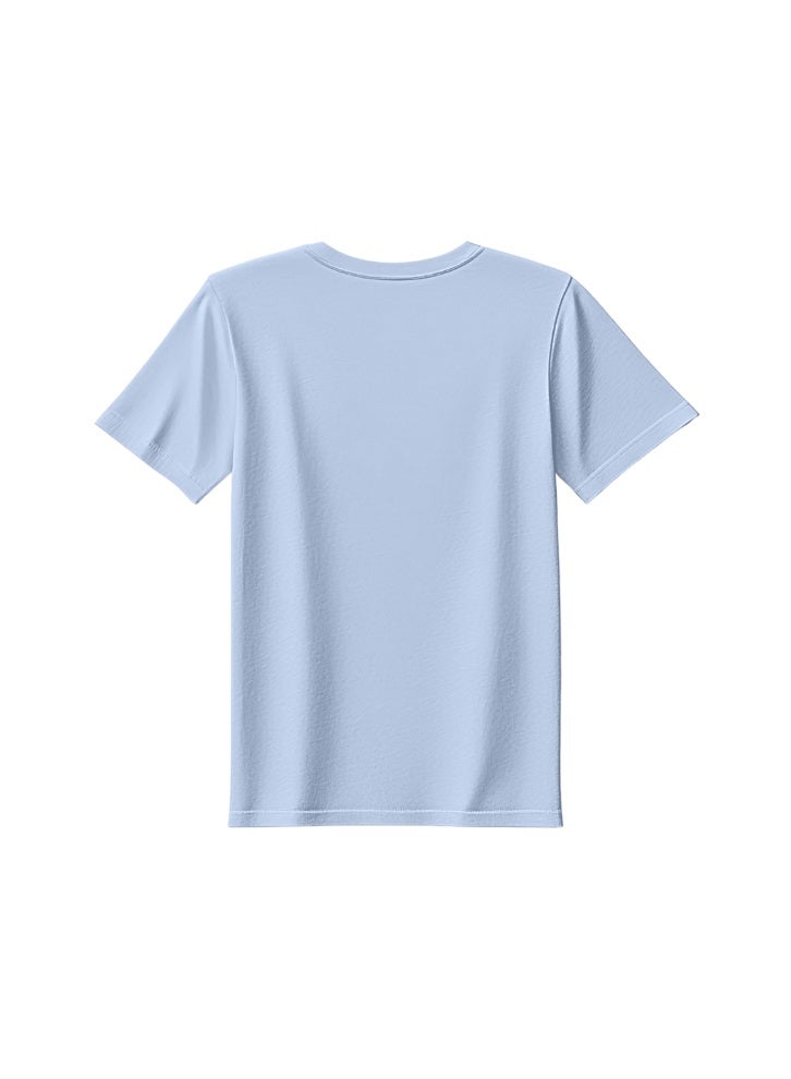 BYFT Threads Round Neck Plain T-Shirt - Sky Blue (XXL, Polycotton, Pantone 2127 C, Set of 01 Pcs) - Image 2